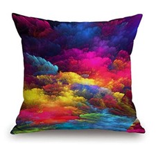 Colorful Decorations Pillow Cover Abstract Watercolor Art Ink Farmhouse Tss74