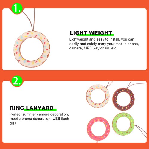 4 Pcs Donut Rings Man Ladies Phone Hanging Rope Silicone Lanyards - 第 10/12 張圖片