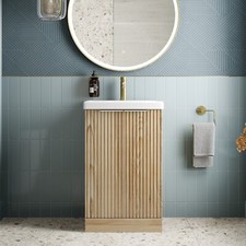 Bathroom Vanity Unit Basin Sink Free Standing 500mm Cabinet Doors Storage Wood