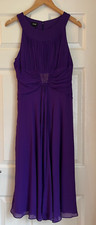 Hobbs Pure Silk Purple Midi Dress UK 12
