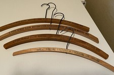 Vintage Lot of 4 Wood Clothes Hangers w Advertising Wausau Wisconsin 