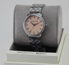 NEW AUTHENTIC MICHAEL KORS RUNWAY MK MONOGRAM SILVER PINK WOMEN'S MK3373 WATCH