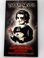 1b Tattoo Parlor Business Card Thick As Thieves Denver Colorado CO