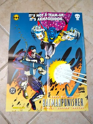 1994 Batman Punisher Lake of Fire Promo Poster DC Marvel Comics 22'' x 17'' NICE!