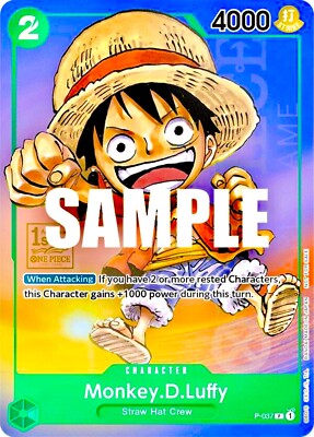 Monkey D. Luffy P-037 One Piece Promo Card TCG 1st Anniversary