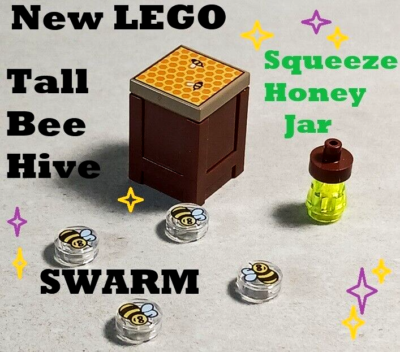 New LEGO BeeHive Tall Box Double Hive Swarm of Bees Queen Honey
