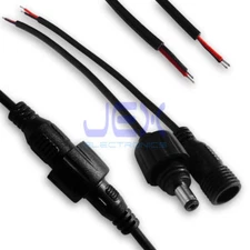 Waterproof Locking 2.1mm X 5.5mm DC Power Cable Male and Female Connector DIY