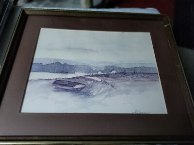 Frank E. Ackerman(1933-1986)Artist, CA, 1977 Landscape Watercolor Litho, Framed
