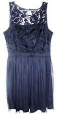 Lauren Conrad Midnight Blue Dress "Snow Globe" Lace Bodice Dress NWT$60 Sz M