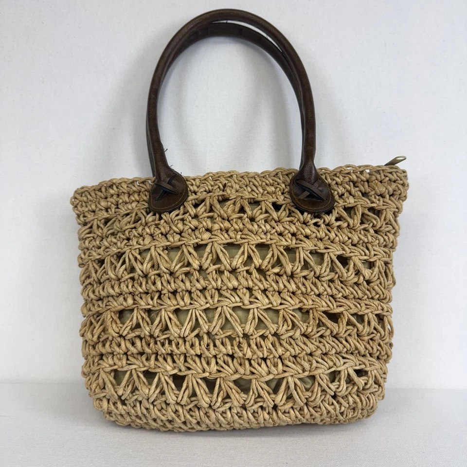 Bolso de Mano Vintage St Johns Bay Mujeres Madera de Yute Animal Bolso Cartera Bolso de Hombro Foto 2 de 4