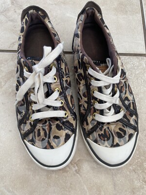 Coach Leopard Cheetah Print Barrett Sneakers For Women's Size