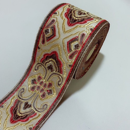 Ethnic Style Floral Embroidered Jacquard Ribbon Woven Lace Trim Sewing DIY Craft - Picture 21 of 49