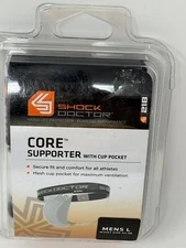 Shock Doctor Mens Sz L Waist 34-36 White Core Athletic Supporter With Cup Pocket