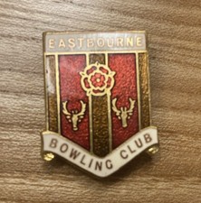 Vintage Gilt & Enamel ‘Eastbourne Bowling Club’ Pin Badge H.W. Miller Ltd. B'ham