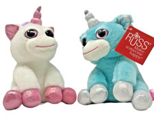 Russ Lil Peepers Plush Stuffed Animal - Twinkle Unicorn, Blue and white