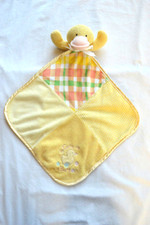 Baby Essentials Blanket Duck Patchwork Cute as a Button Yellow Plaid Rattles Bow