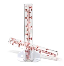 AcuRite Glass Rain Gauge  5" Capacity  with Replacement Tube & Mounting Hardware