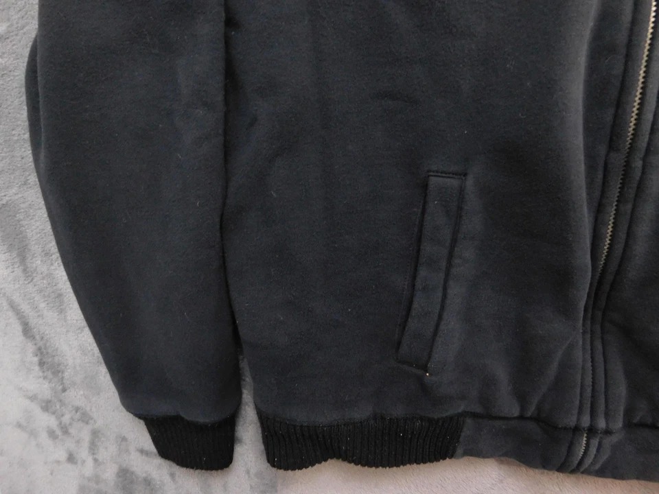 Chaqueta Lucky Brand Para Hombre XL Negra Forrada Sherpa Cremallera Completa Escudo Manchester 7MK2260 Foto 4 de 4