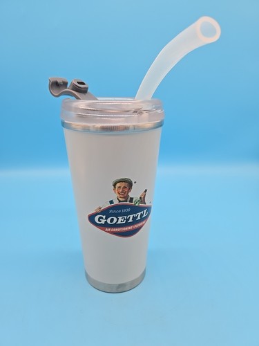 Brooklyn 24 oz + 16.9 oz Stainless Steel Tumbler White Goettl NEW Screw Top - Picture 7 of 11