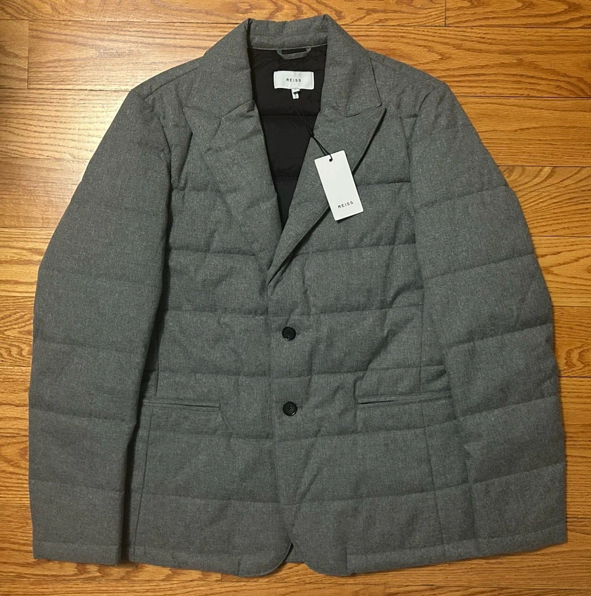 NWT! Mens Reiss Kadir Quilted Blazer Grey M $425 SOLD OUT