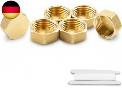 Bwintech 6 Stück 1/4 Zoll BSP Innengewinde Messing Innenkappe Innensechskant 