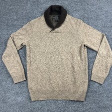 Jos A Bank Sweater Men M Black Wool Blend Shawl Collar Knit Classic Reserve