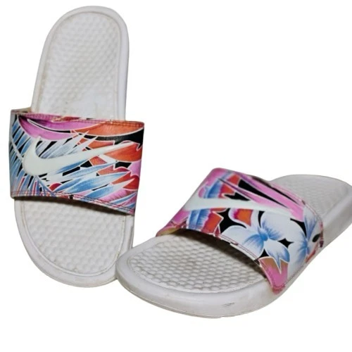 Sandali Nike Benassi Slide Donna Taglia 6 Multicolore Bianco Swoosh 618919 113