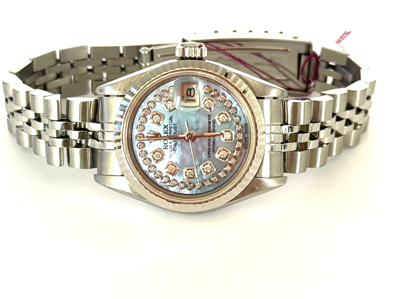 ROLEX LADY WATCH AUTOMATIC QUICK SET CAL 2135 MOP DIAMOND DIAL image 2