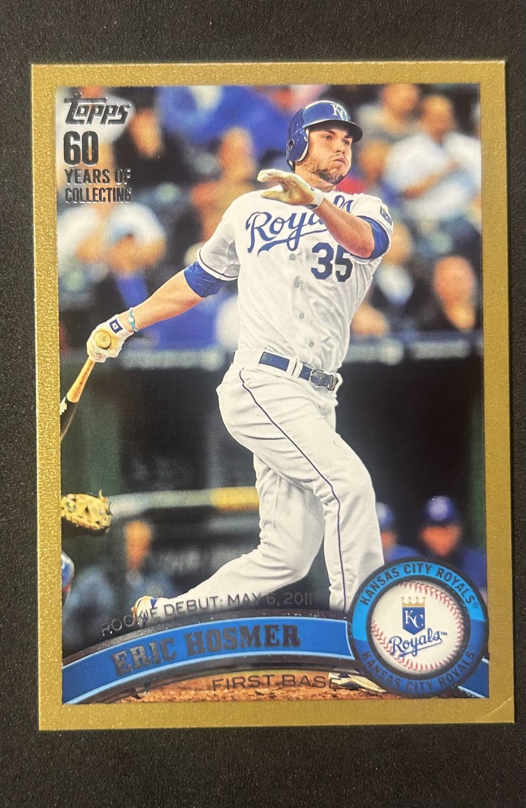 2011 Topps Eric Hosmer Gold /2011 Rookie Debut FOLDED CORNER 