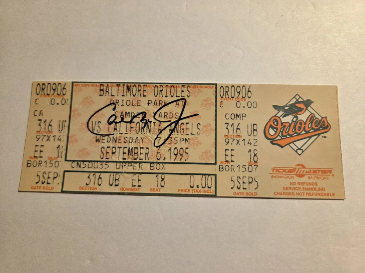 Baltimore Orioles Baseball 1995 Vintage Sports Ticket Stubs for