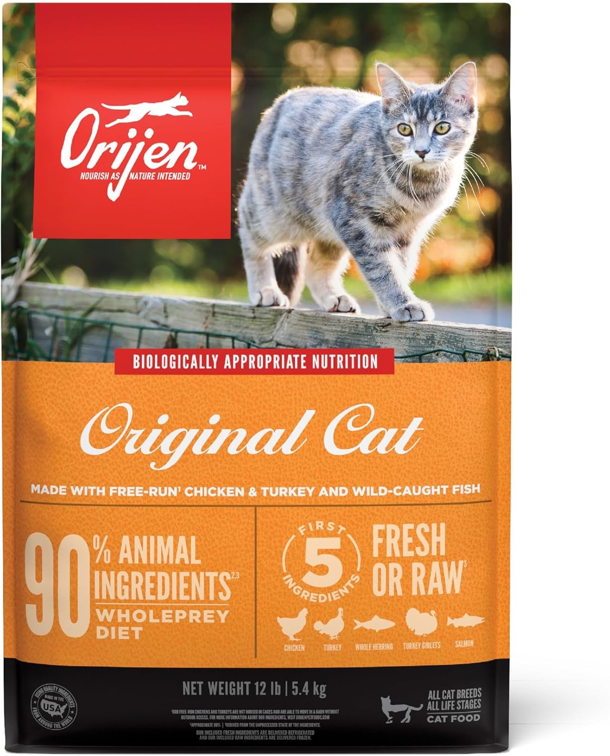 ORIJEN Cat High Protein Fresh & Raw Animal Ingredients Dry F