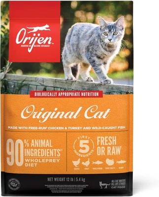 ORIJEN Cat High Protein Fresh & Raw Animal Ingredients Dry Food, 12 lbs.