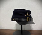 CIVIL WAR UNION BLUE WOOL KEPI BUMMER FIELD CAP - 4th CALVARY - LARGE