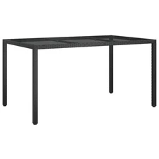Garden Dining Table Black 59.1" x 35.4" x 29.5" Poly rattan