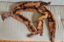 Vintage Mink Fur Stole 5 Whole Body Pelts Neck Wrap Shawl Collar