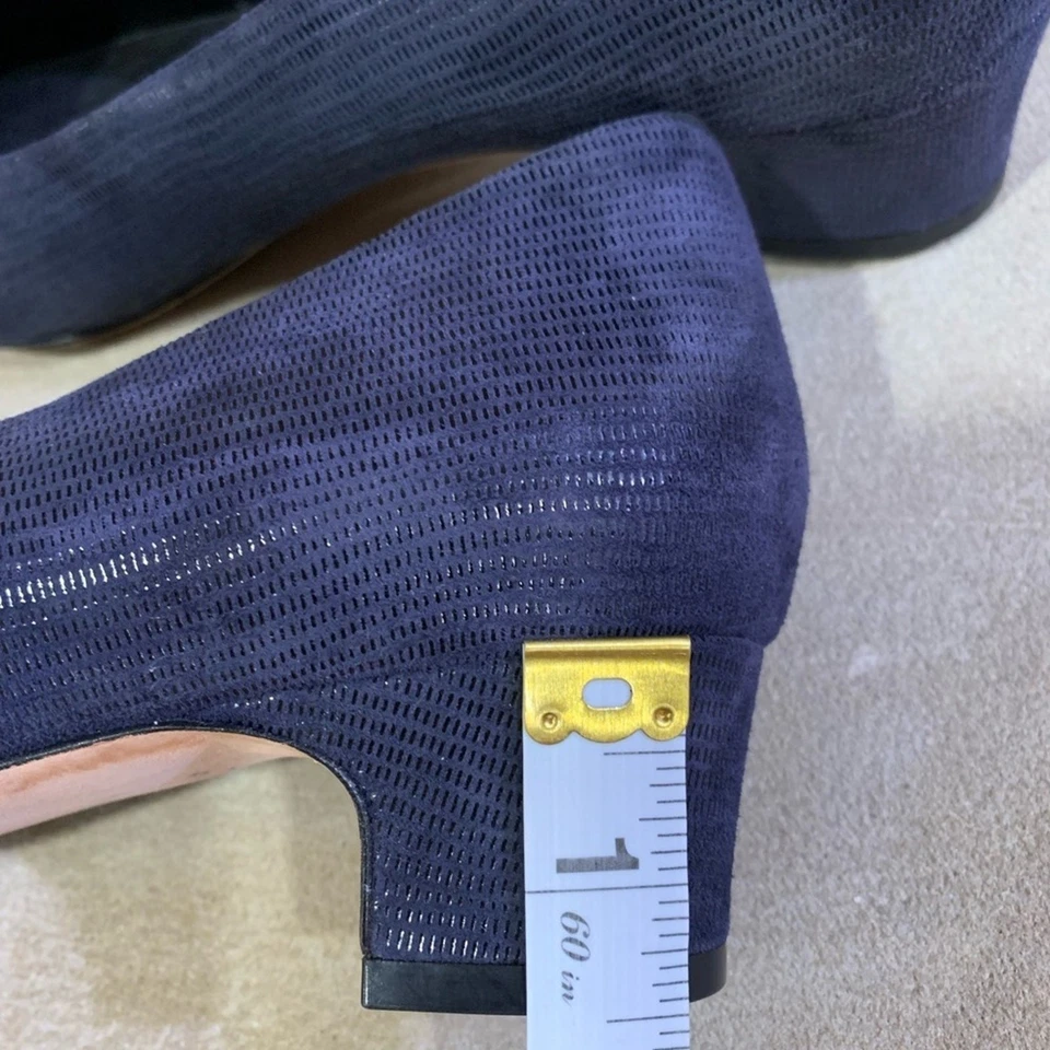 Женские туфли-лодочки Vaneli размер 7 темно-синие текстурированный блеск каблук котенка карьера вечеринка событие - Изображение 3 из 4