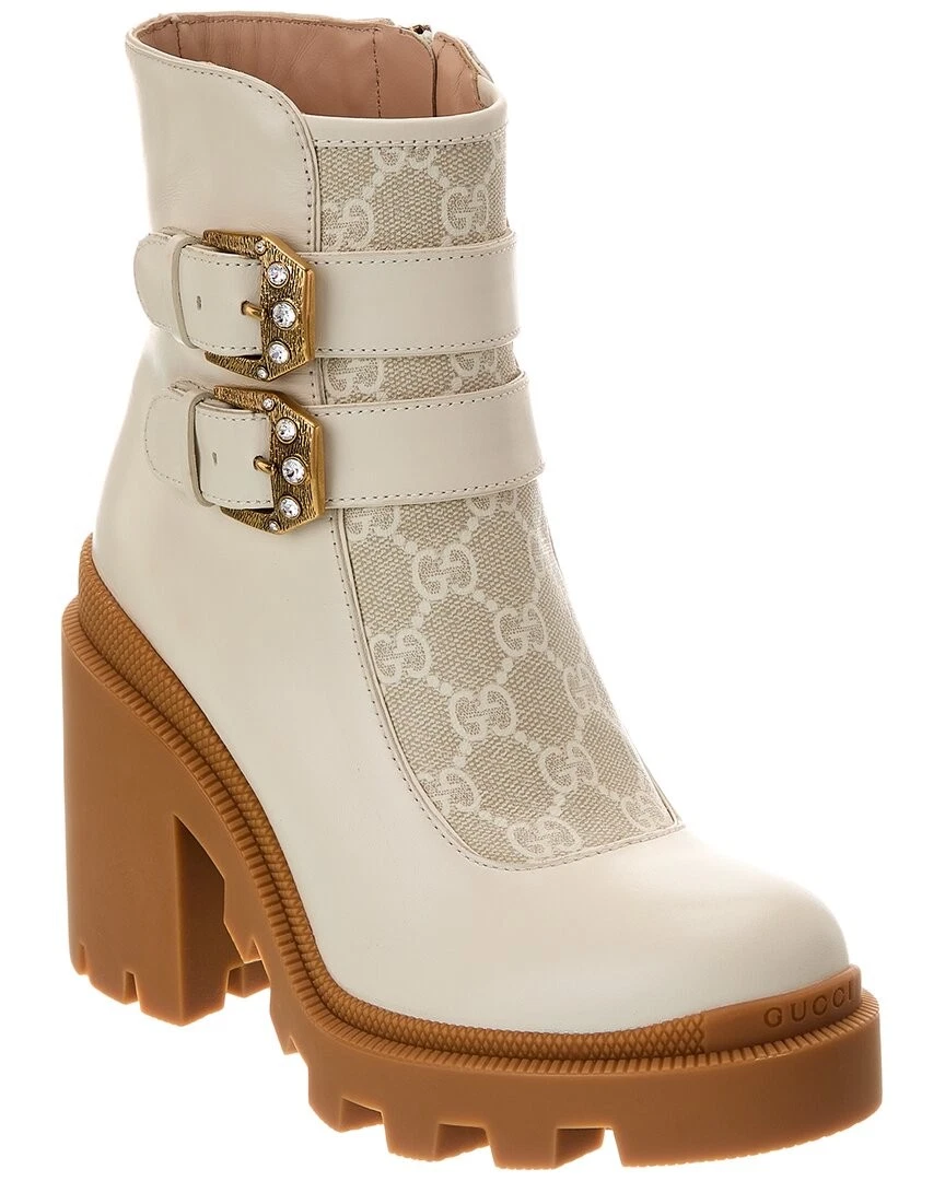 Bottes femme Gucci Gg Supreme en toile et cuir