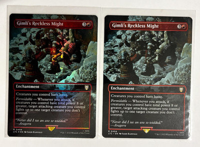MTG   Lord of the Rings - Gimli's Reckless Might - Rare 0494 x 2 (1 Foil)