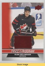2023 Team Canada Juniors Pride of the Program Red Foil Olen Zellweger READ 1ev2