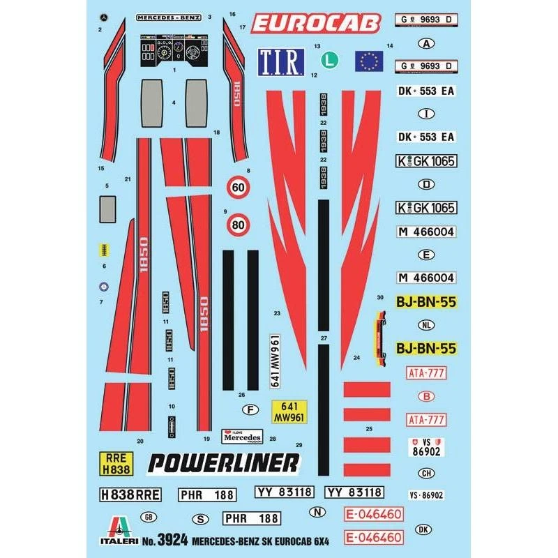 Modellino Camion Mercedes-Benz Eurocab 6x4 ITALERI 3924 1:24 Modellino Char P - Immagine 2 di 4