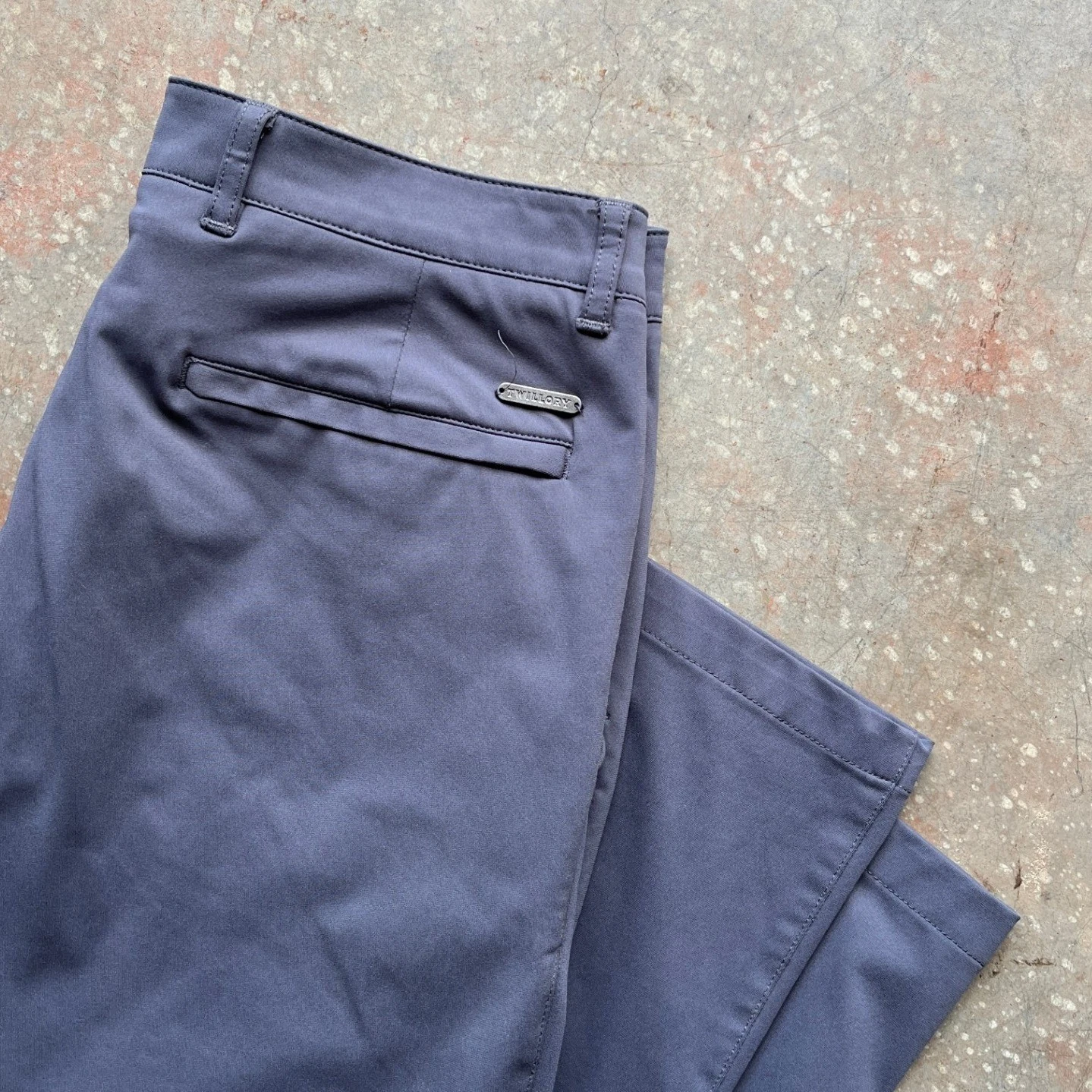 TWILLORY Performance Tailored Fit Pants Mens 32 (32x31) Gray Stretch Flat Front