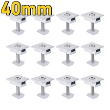 12 Pcs Solar Panel Middle Clamps 35mm Aluminium Solar Panel Mount Mid Clips NEW