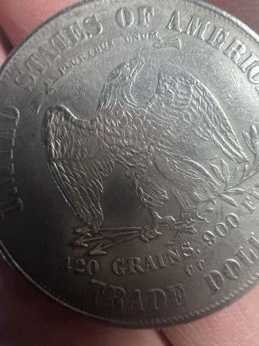 1877 US Trade Dollar $1 Silver Coin 420 Grains .900 Fine Circulated Uncertified