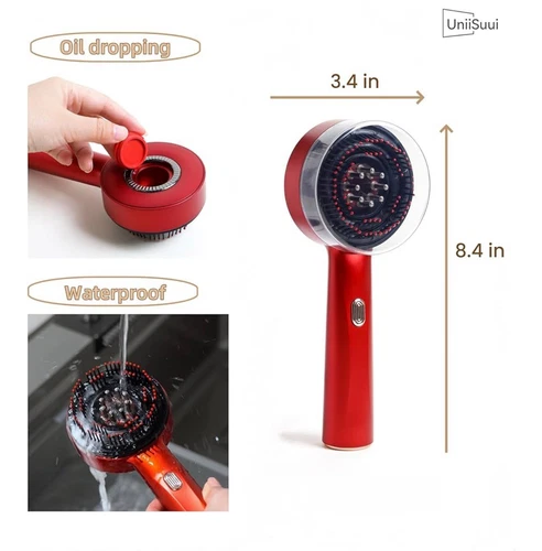 Cepillo eléctrico para el crecimiento del cabello 2 en 1 y masajeador del cuero cabelludo | Aplicador de aceite impermeable - Foto 2 de 7