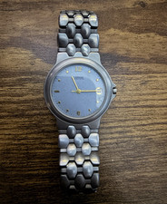 Cathay Damen Analog Armbanduhr Metall Silber Blau Rund Arabische Ziffern