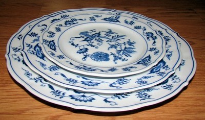 Blue Danube Japan Dinner, Salad, Bread Plate Set Rectangle Backstamp 1970s 1990s