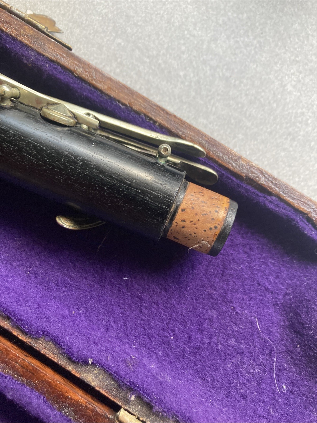 19th Century Grenadilla Flute , 10 key, 432-445Hz.  missing lower B Foot touch