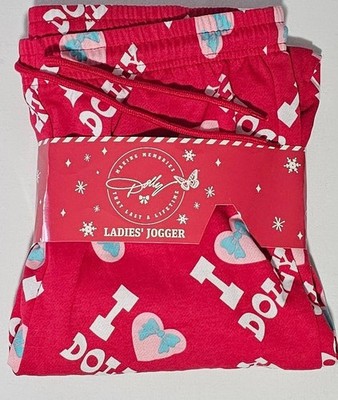 NEW Dolly Parton ''I Heart Dolly'' Printed Jogger Pants - Adult Large DG New 