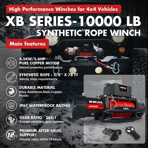 X-BULL Electric Winch 10000LB 12000LBS 13000LBS 14500LBS 4WD Trailer Jeep Winch - Picture 4 of 132