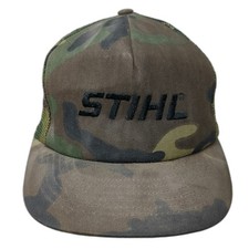 Swingster Trucker Hat Green Camo Vintage Mesh Back STIHL Logo Snapback USA